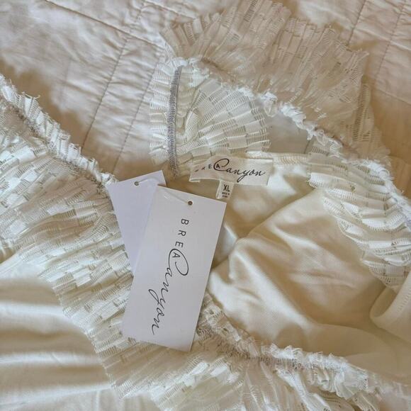 Brea canyon women’s xl Flowy boxy lace cami top cream dainty cottagecore rayon - Picture 4 of 8